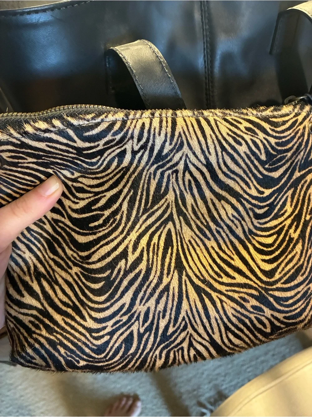 Classic Black Leather Bag - Able